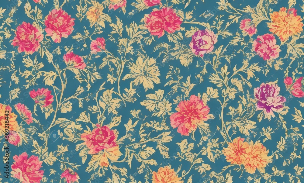 style Exotic floral pattern wallpaper texture