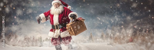 Santa claus delivering presents