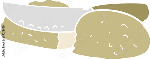 flat color illustration of slicing bread photo
