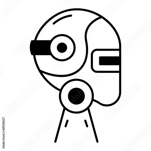 Check out this linear icon of humanoid robot 