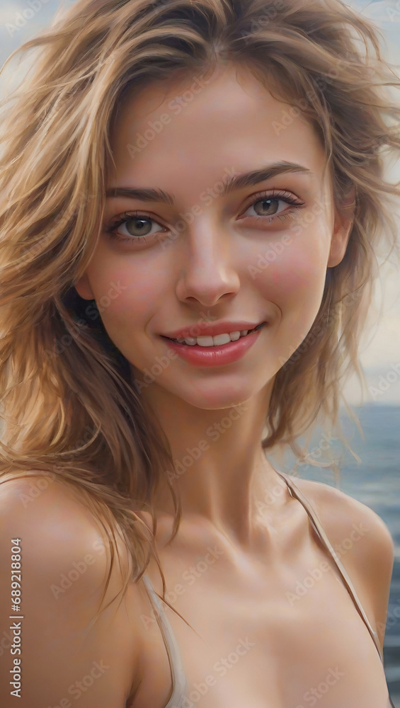 A photorealistic portrait of a 22 year old girl with long, brown eyes A photorealistic portrait of a 22 year old girl with long, brown eyes