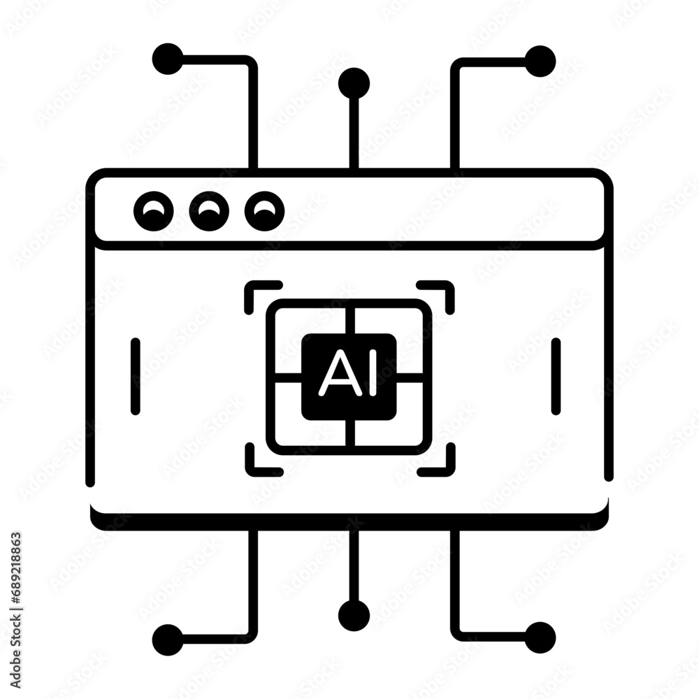 Check out this linear icon of an ai website Check out this linear icon of an ai website