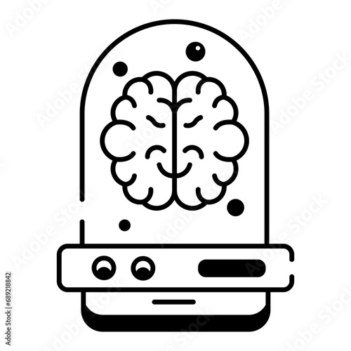Trendy outline icon depicting preserved brain 