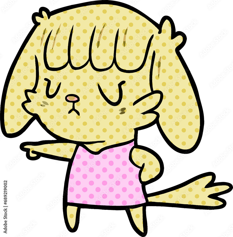 cartoon dog girl pointing cartoon dog girl pointing