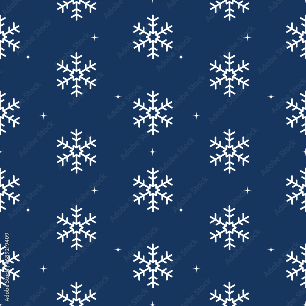 Christmas seamless pattern with snowflakes on blue background. Vector illustration Christmas seamless pattern with snowflakes on blue background. Vector illustration