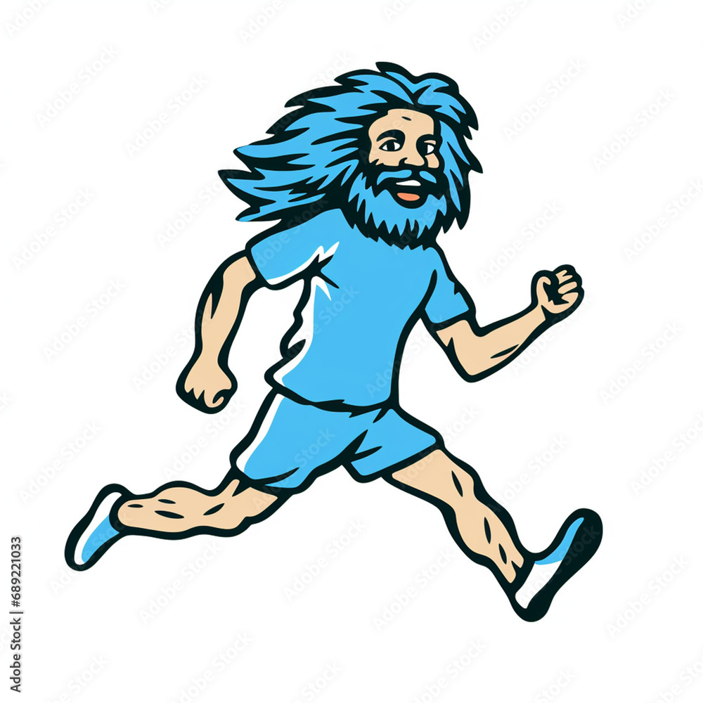 Fototapeta premium FOOTBALL PLAYER WITH LION’S HEAD, WEARING UNIFORM, ISOLATED ON WHITE BACKGROUND created with Generative Ai