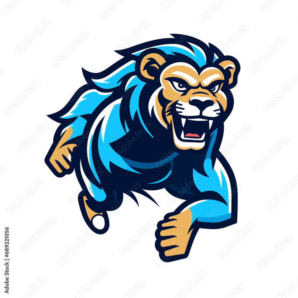 FOOTBALL PLAYER WITH LION’S HEAD, WEARING UNIFORM, ISOLATED ON WHITE BACKGROUND created with Generative Ai FOOTBALL PLAYER WITH LION’S HEAD, WEARING UNIFORM, ISOLATED ON WHITE BACKGROUND created with Generative Ai