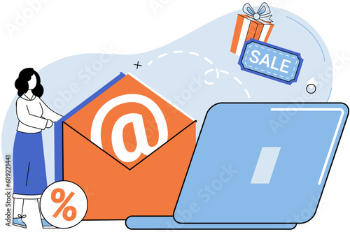 Email marketing vector illustration. Newsletter subscriptions provide valuable channel for disseminating news and updates Crafting persuasive messages is crucial for driving engagement and conversions