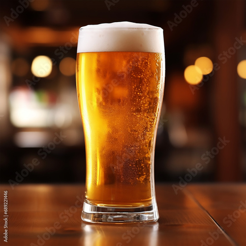 a Glass of Lager Beer