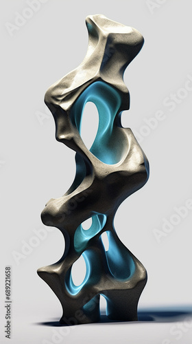 The material of the stone, handicrafts, the shape of the water flow containing liquid created with Generative Ai