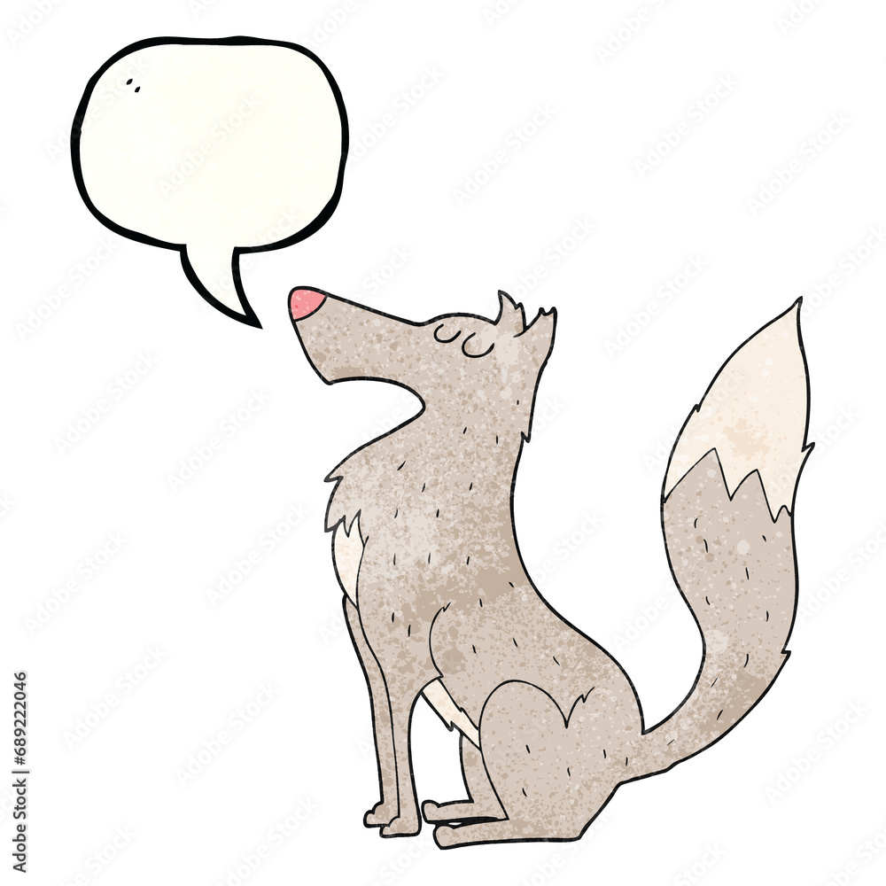freehand speech bubble textured cartoon wolf freehand speech bubble textured cartoon wolf