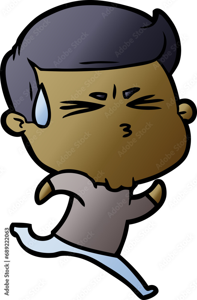 cartoon man sweating cartoon man sweating