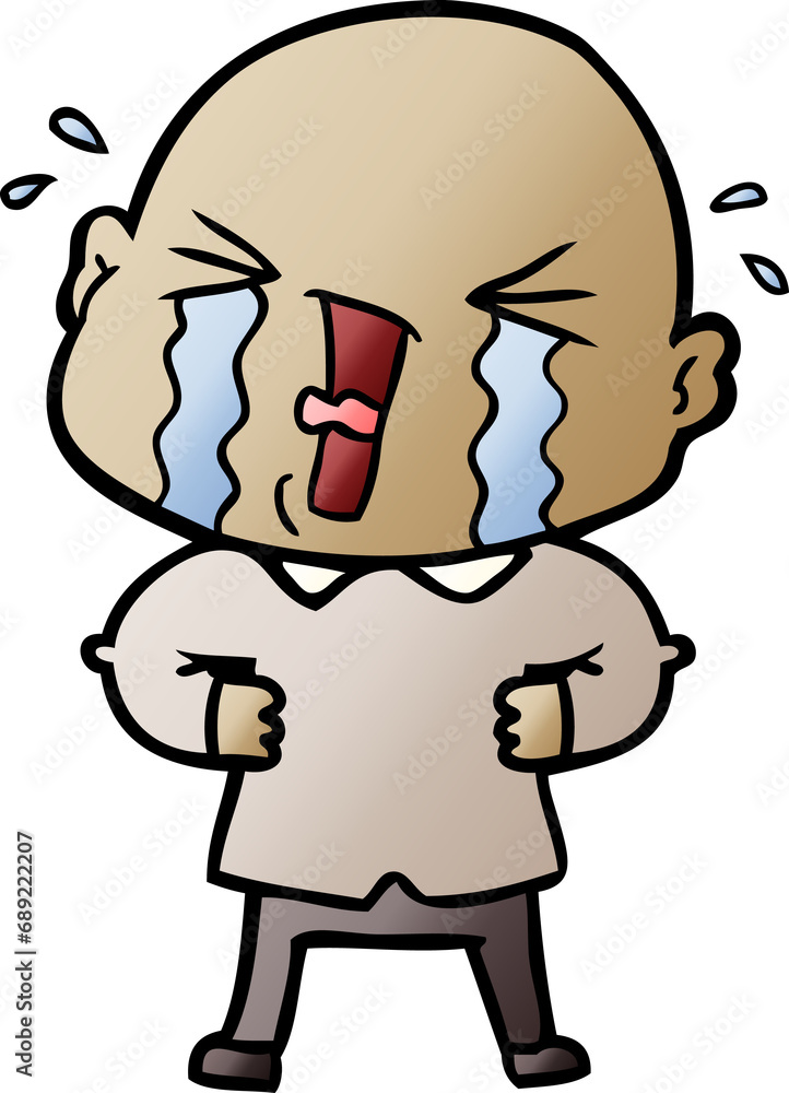 cartoon crying bald man cartoon crying bald man