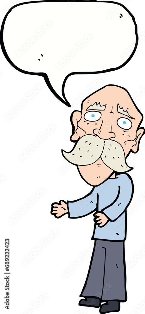 cartoon lonely old man with speech bubble cartoon lonely old man with speech bubble