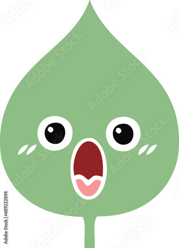 Photography flat color retro cartoon of a expressional leaf