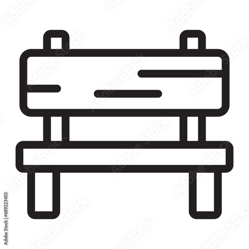 bench line icon