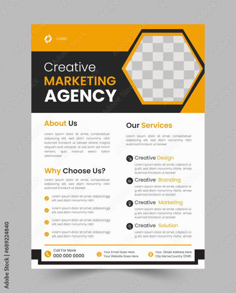 Obraz premium free vector creative & expert corporate flyer design mock up