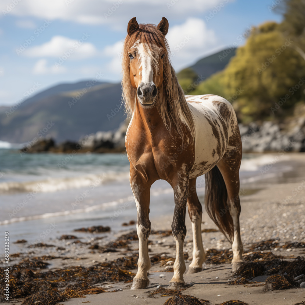 Fototapeta premium Cheval sur la plage