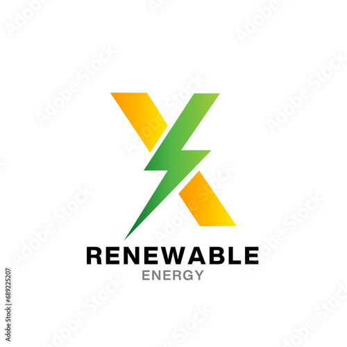 Free Download X electric letter logo design template - GFXLoad