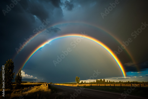 Double Rainbow Over Country Road © DavoeAnimation
