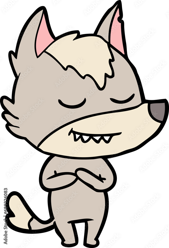 Fototapeta premium friendly cartoon wolf