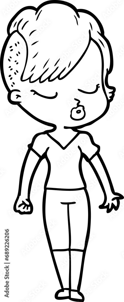 cartoon pretty hipster girl cartoon pretty hipster girl