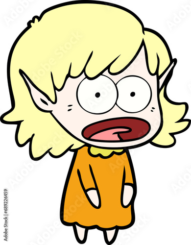 cartoon shocked elf girl