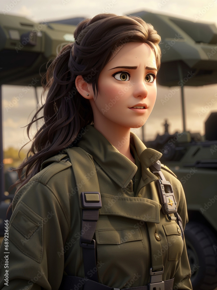 Defender's Grace: Inspiring Portrait of a Courageous Young Woman in Military Uniform, Exuding Confidence and Dedication to Service with Strength and Elegance, generative ai Defender's Grace: Inspiring Portrait of a Courageous Young Woman in Military Uniform, Exuding Confidence and Dedication to Service with Strength and Elegance, generative ai