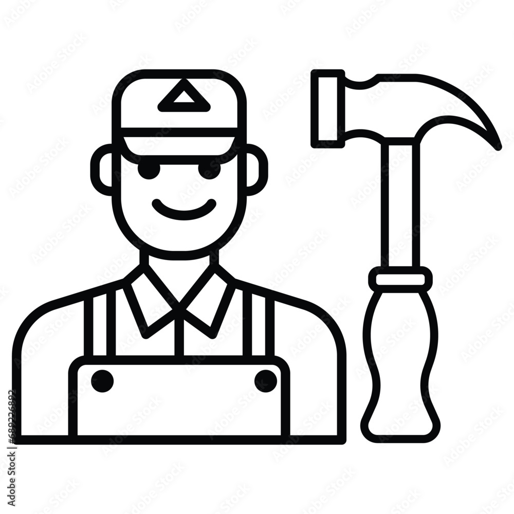 Carpenter icon vector on trendy design Carpenter icon vector on trendy design