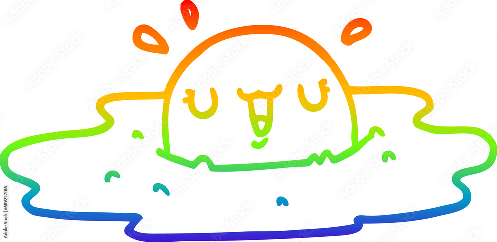 rainbow gradient line drawing of a cartoon fried egg rainbow gradient line drawing of a cartoon fried egg