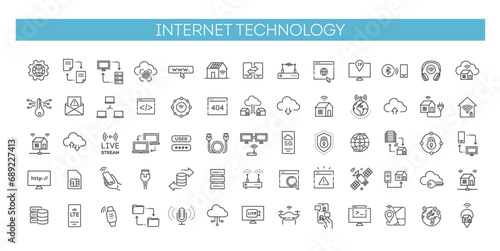 Linear Style internet technology Icons © tettygreen