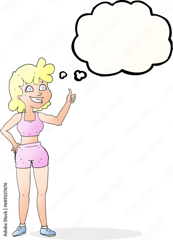 happy gym woman giving thumbs up symbol happy gym woman giving thumbs up symbol