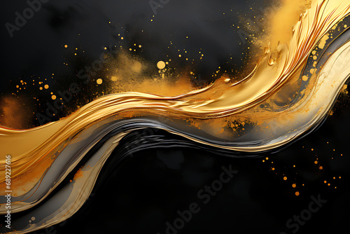 Golden Wave Abstract Background
