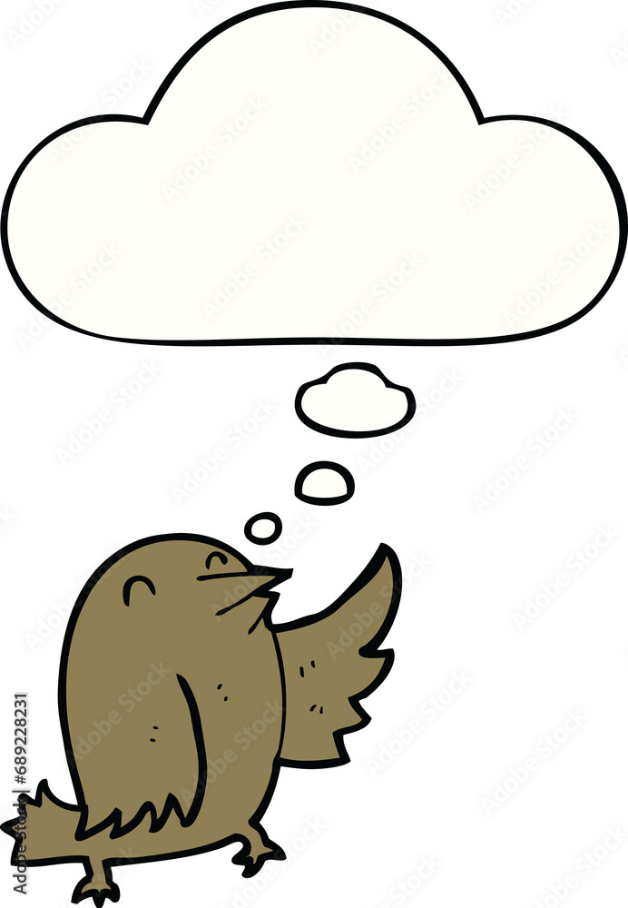 cartoon bird with thought bubble cartoon bird with thought bubble