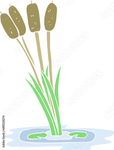 flat color illustration of reeds