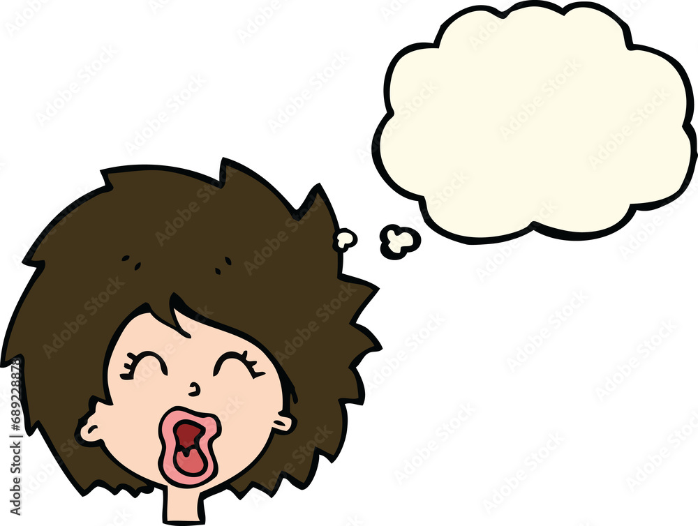 cartoon woman screaming with thought bubble cartoon woman screaming with thought bubble