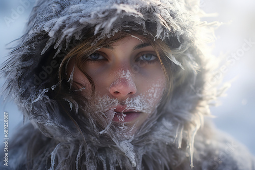 portrait of a person in the snow