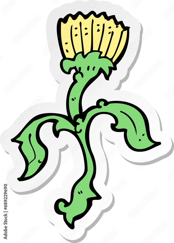 Obraz premium sticker of a cartoon flower