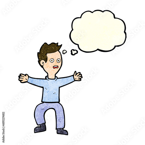 Wallpaper Mural cartoon man panicking with thought bubble Torontodigital.ca