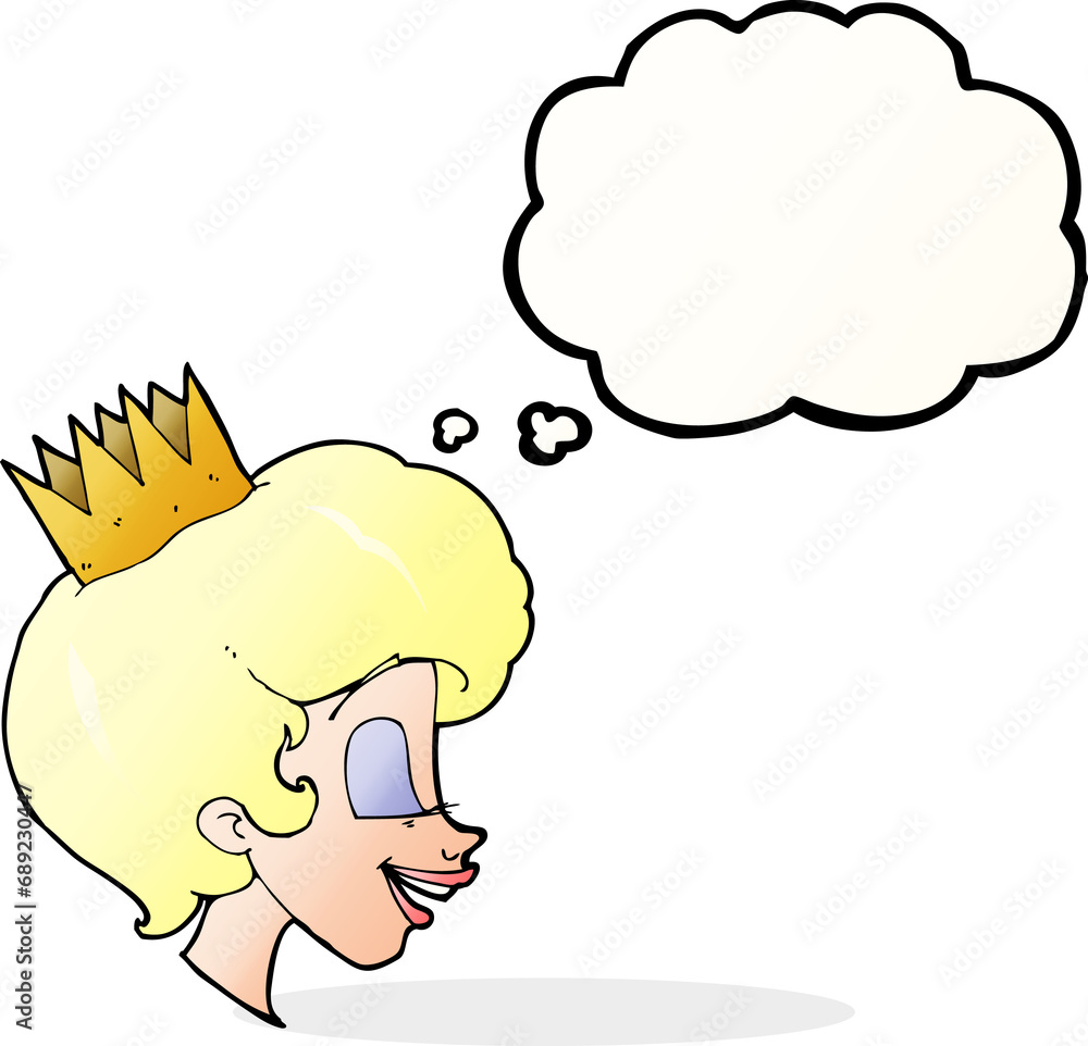 cartoon princess with thought bubble cartoon princess with thought bubble