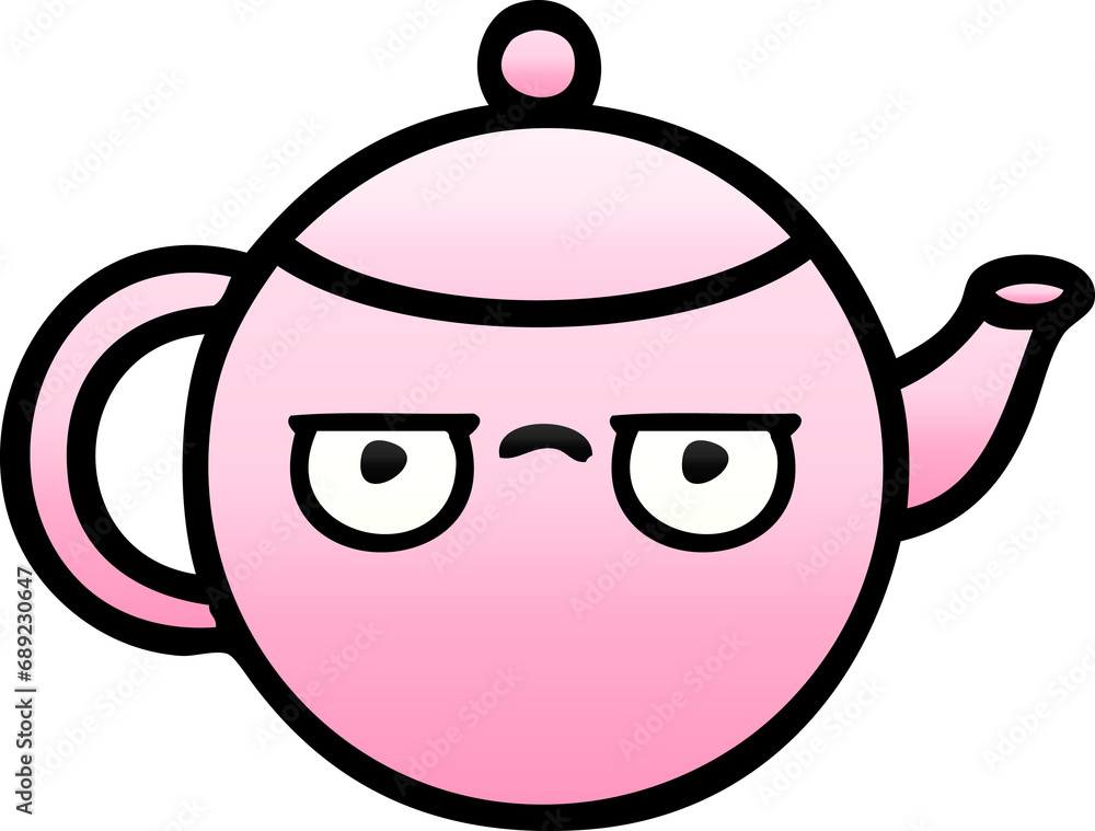 gradient shaded cartoon of a teapot gradient shaded cartoon of a teapot