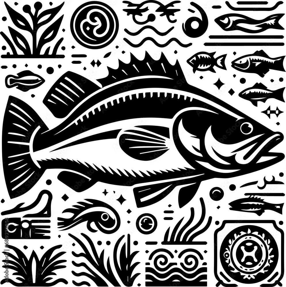 Fish Icons and environment Fish Icons and environment
