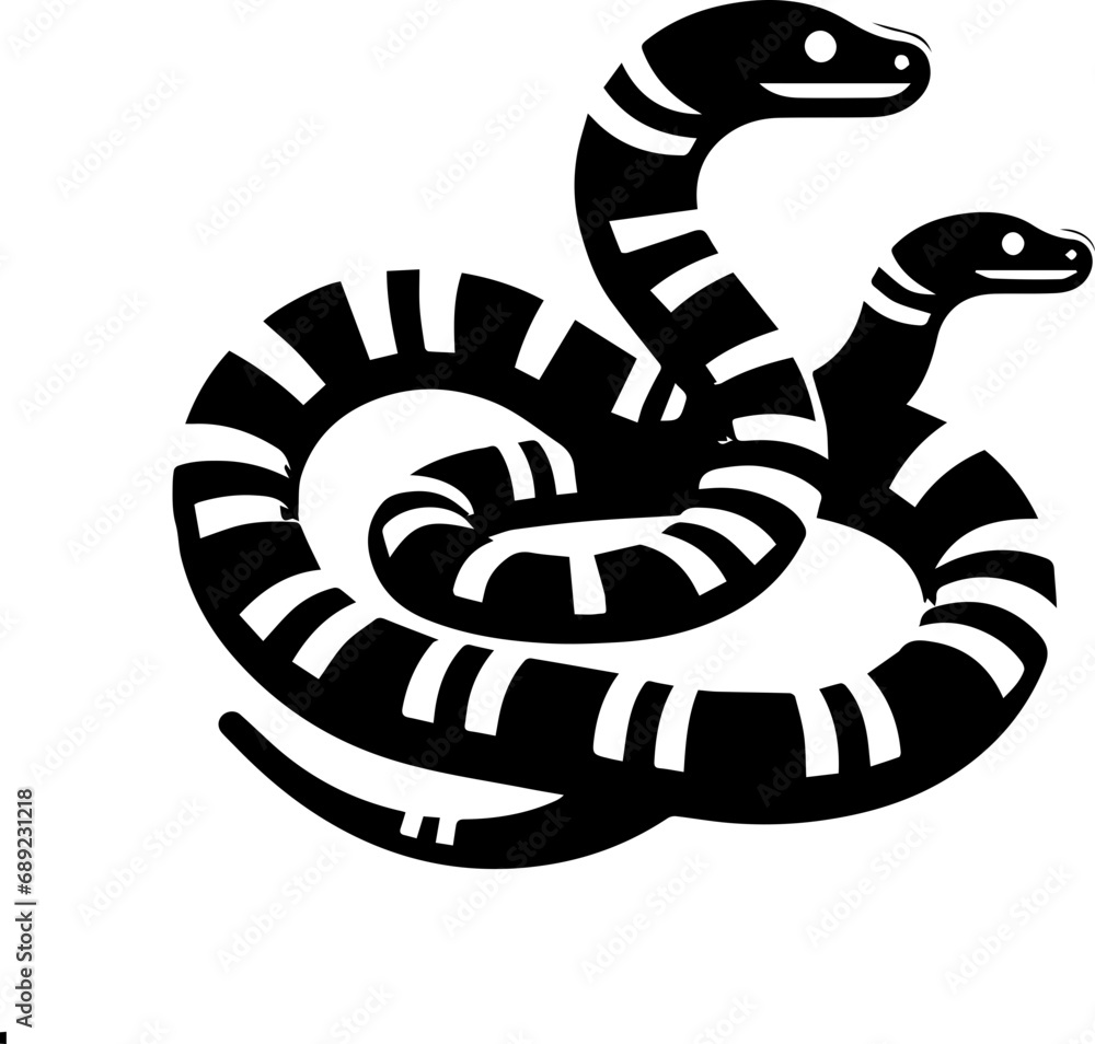 Naklejka premium black and white snake