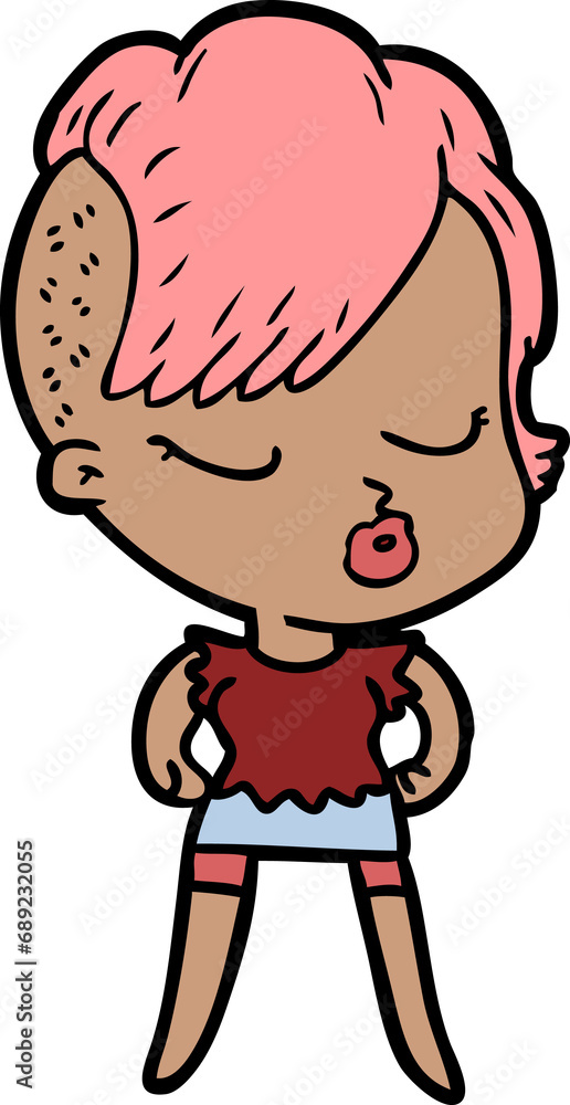 cartoon pretty hipster girl cartoon pretty hipster girl