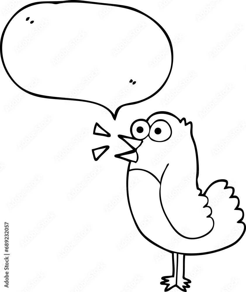 freehand drawn speech bubble cartoon bird freehand drawn speech bubble cartoon bird