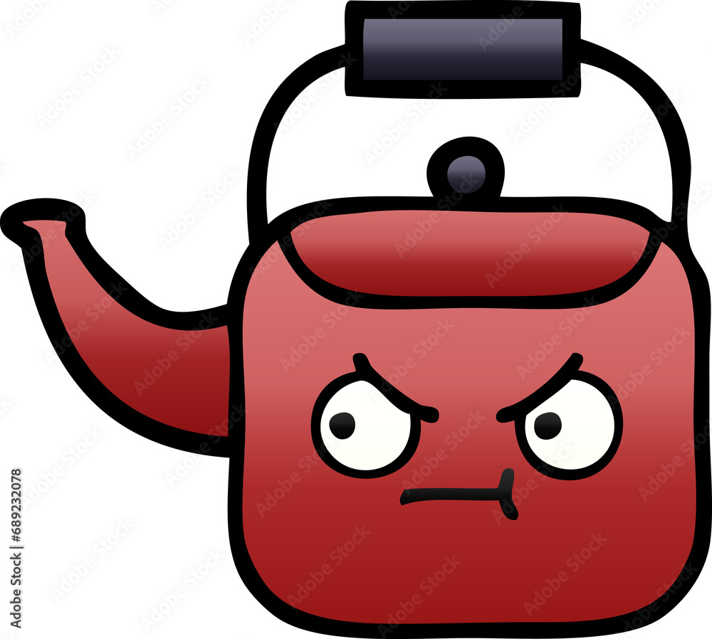gradient shaded cartoon of a kettle gradient shaded cartoon of a kettle