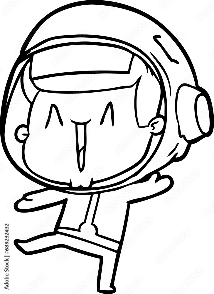 dancing cartoon astronaut