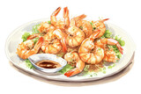 Grill food cuisine shrimp plate gourmet dinner delicious prawn seafood tasty background meal