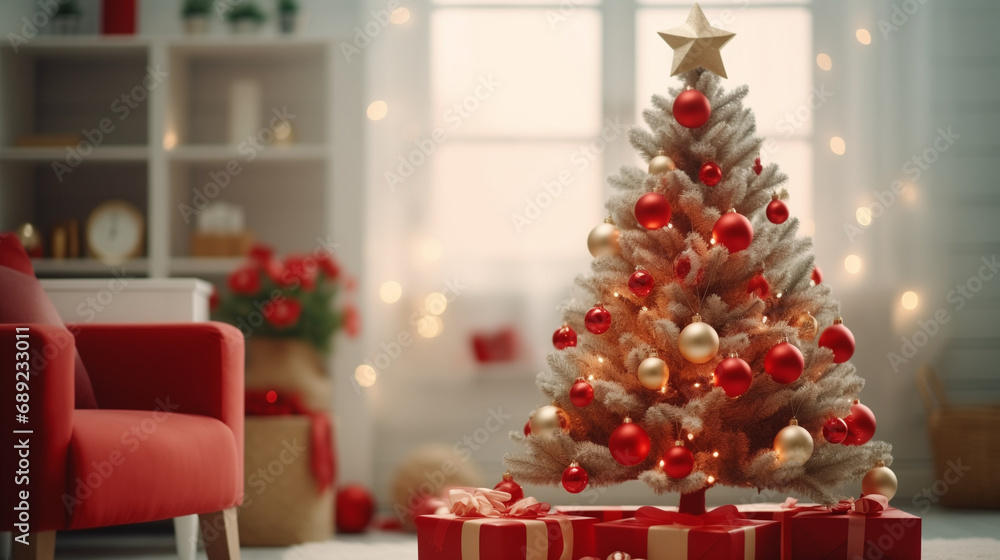 Christmas tree with gifts Generative AI