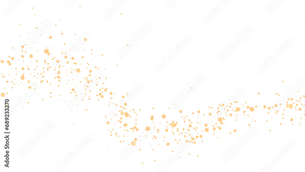 Golden sparkling falling star. Stardust trail. Cosmic glittering wave. Stock royalty free. PNG